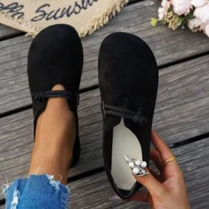 Ultra-soft Sweet Suede Round-toe Flat Lace-up Womens Shoes